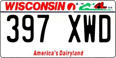 WI license plate 397XWD