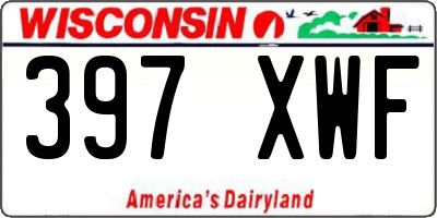 WI license plate 397XWF