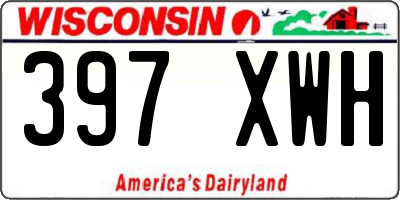 WI license plate 397XWH
