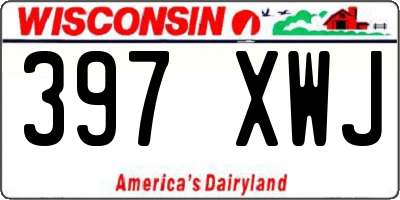 WI license plate 397XWJ