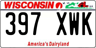 WI license plate 397XWK