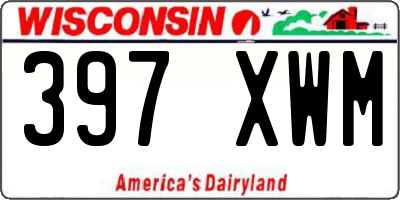 WI license plate 397XWM