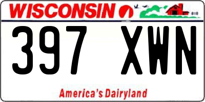 WI license plate 397XWN