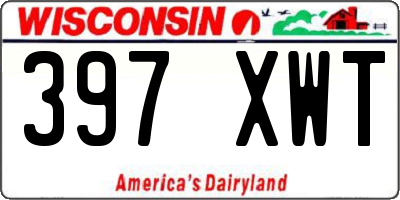 WI license plate 397XWT