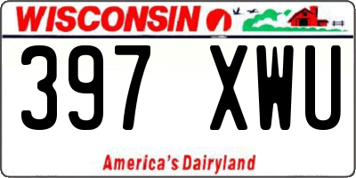 WI license plate 397XWU