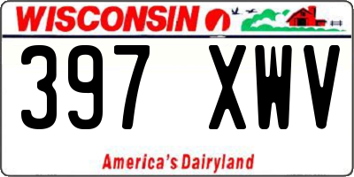 WI license plate 397XWV