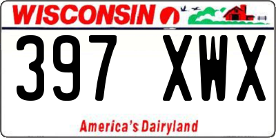 WI license plate 397XWX