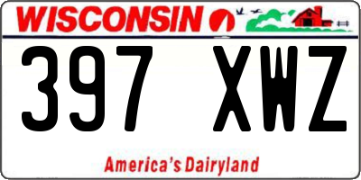 WI license plate 397XWZ