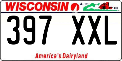 WI license plate 397XXL