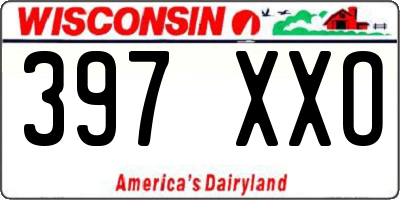 WI license plate 397XXO