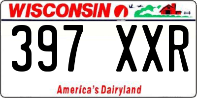 WI license plate 397XXR