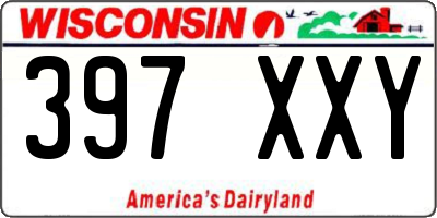 WI license plate 397XXY