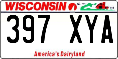WI license plate 397XYA