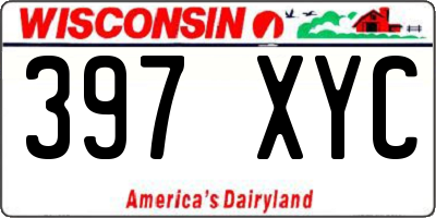 WI license plate 397XYC