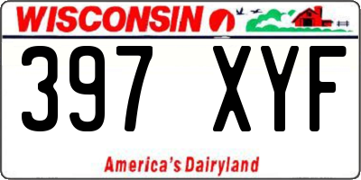WI license plate 397XYF