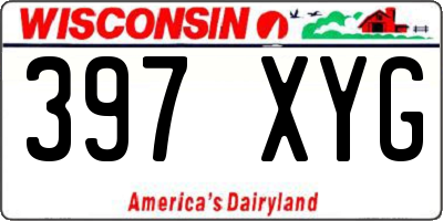 WI license plate 397XYG