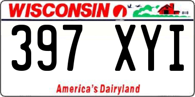 WI license plate 397XYI