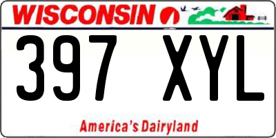 WI license plate 397XYL