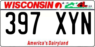 WI license plate 397XYN