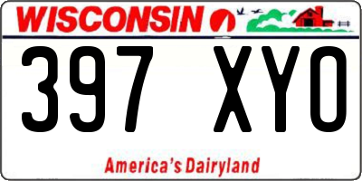 WI license plate 397XYO