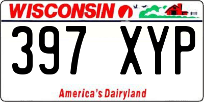 WI license plate 397XYP