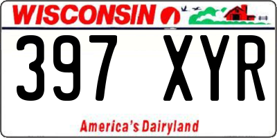 WI license plate 397XYR