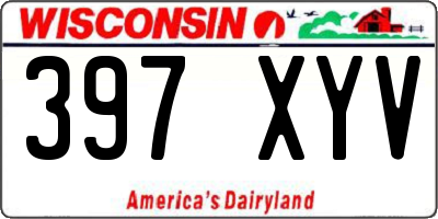 WI license plate 397XYV