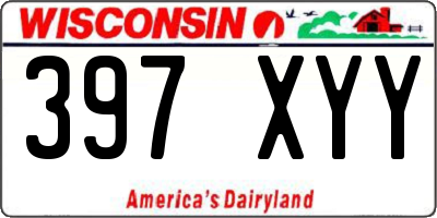 WI license plate 397XYY