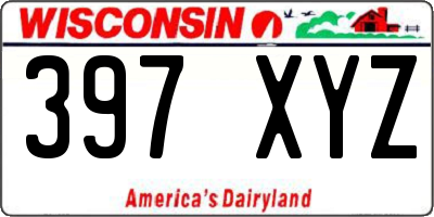 WI license plate 397XYZ