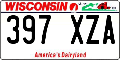 WI license plate 397XZA