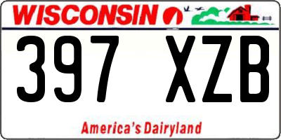 WI license plate 397XZB