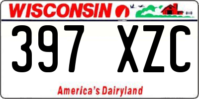 WI license plate 397XZC