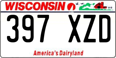 WI license plate 397XZD