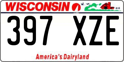 WI license plate 397XZE