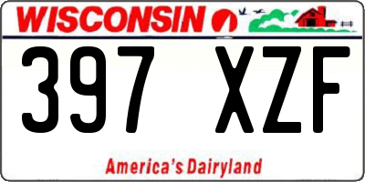 WI license plate 397XZF