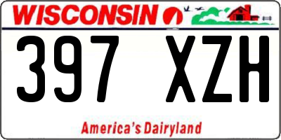 WI license plate 397XZH