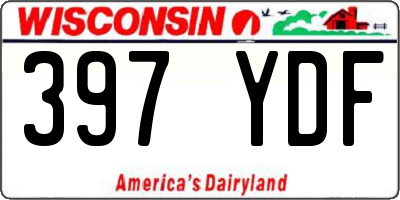 WI license plate 397YDF