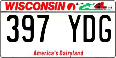 WI license plate 397YDG