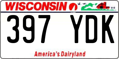 WI license plate 397YDK