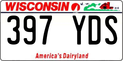WI license plate 397YDS