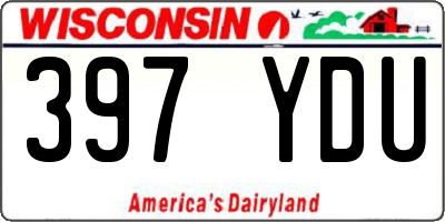 WI license plate 397YDU