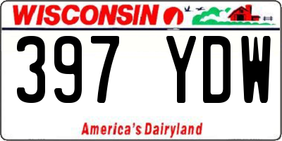 WI license plate 397YDW