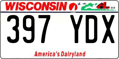 WI license plate 397YDX