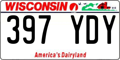 WI license plate 397YDY