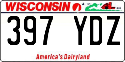 WI license plate 397YDZ