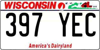 WI license plate 397YEC