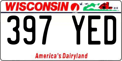 WI license plate 397YED