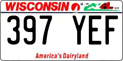 WI license plate 397YEF
