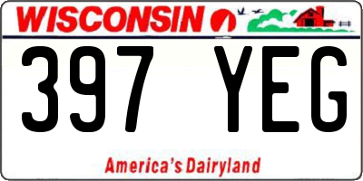 WI license plate 397YEG