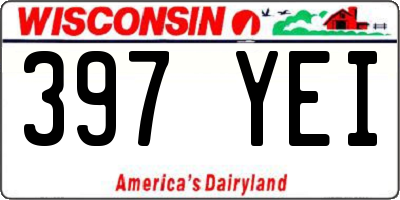 WI license plate 397YEI